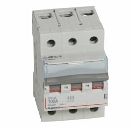 406469 Interrupteur Sectionneur Triphasé 3p 400v - 100a - 3 Modules - Bornes à Vis Legrand Dx³-is