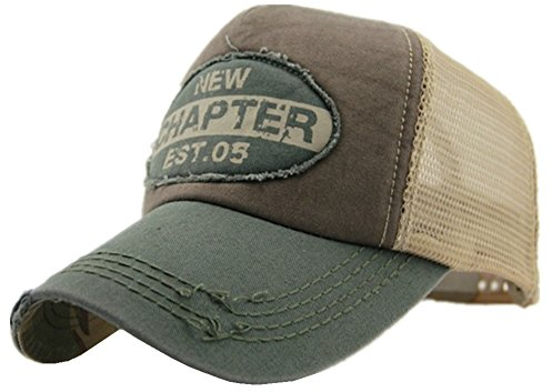 Home Prefer Mens Vintage Mesh Trucker Hat Outdoor Adjustable Snapback Baseball Cap Sun Protection Cap Army Green