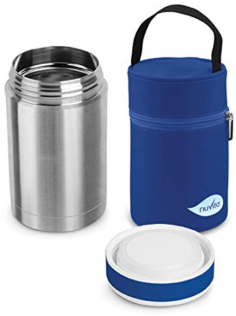 Nuvita 1474 | Thermos Per Pappa Caldi | 500ml | Neonati | Portavivande Termico Per Alimenti | Solidi Liquidi | Cibo | Contenitori Porta Pranzo | Acciaio Inossidabile | Ermetico | Custodia Inclusa