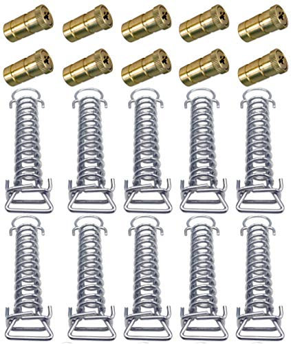 Poolzilla Bargain Brass Pool Cover Anchor and Spring Bundle for Safety Pool Cover for Inground Pools - 10 Pack - by