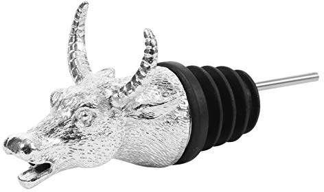 Bull Bec verseur pour Bouteille et Bec verseur en Forme de tête d'animal Argenté pour Huile d'olive, , bière, vin