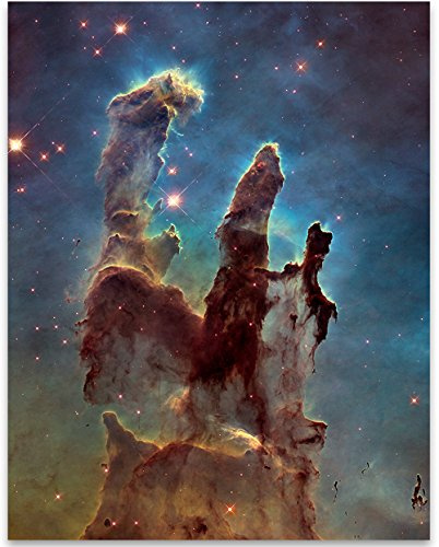 The Pillars of Creation Nebula Space Photo Astronomy Wall Art Print 11x14 Unframed Poster Eagle Nebula Star Formation Cosmic Dust Clouds Universe Decor Hubble Telescope Image Science Classroom Home