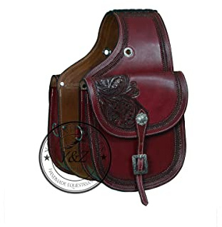 Y&Z Western Leather Saddle Bag for Horse | Horse Riding Pleasure Trail Ride Suitable for Horse Riding and Barrel Racing | Saddle Bag with Adjustable Strap | Size- Medium