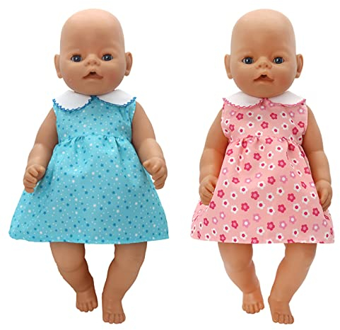 Diealles Shine 2er-Pack Puppenkleidung 35-43CM für New Born Baby Puppen, Puppenzubehör Puppenkleider für 14-17 Zoll Baby Puppen