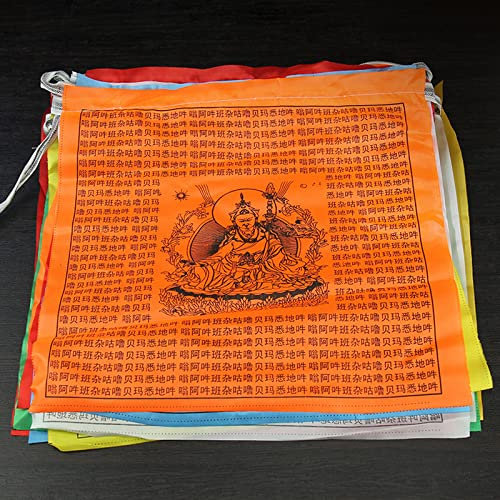 Tbkoly Drapeaux de prière tibétains/Meditataion, décor à la Maison Zen, extérieur, Drapeaux de prière bouddhistes tibétains, Longueur 5 M, Paquet de 10