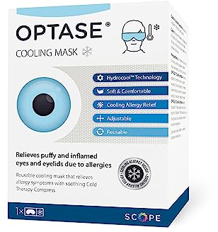 Optase Cooling Mask - Reusable Cooling Eye Mask with HydroCool Technology for Relief from Allergy Symptoms and Dry Eyes