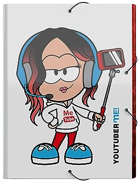 CYPBRANDS Unisex Kinder Mehumanity Klappen Youtuber Ordner, weiß