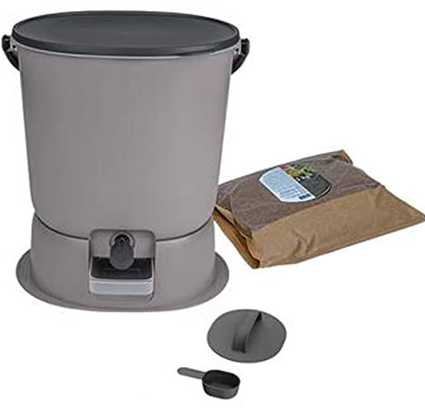 Compostiera da Giardino Secchio for compost Sistema di compostaggio Bokashi for interni - Secchi for compost da cucina con rubinetto e coperchio a tenuta d'aria, modo pratico for raccogliere tutti i r
