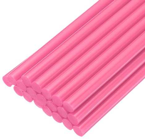 QUARKZMAN 20pz Stick Colla a Caldo per Pistola Colla a Caldo 11mm x 200mm/0,43 x 8 Mini Bastoni di Colla a Caldo Adesiva Rosa