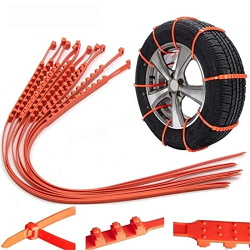 Universal Emergency Traction Snow Tire Chains Anti-Skid Nylon Cable Tie for Security Winter Driving Car Truck SUV Mowers Passenger Car Snow Chains Reusable Anti Snow Chains of Car (20)