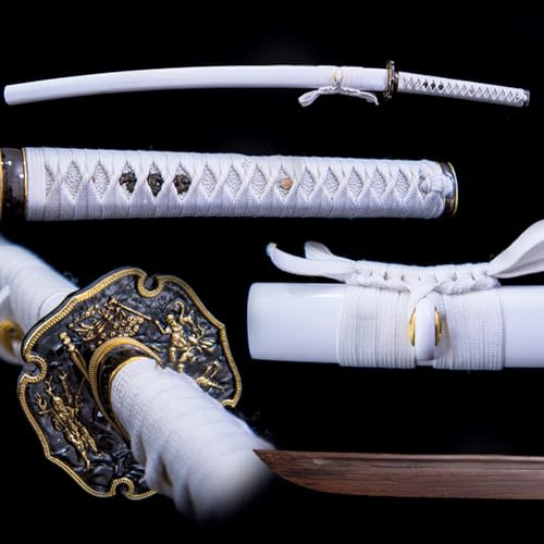 HJHUUA Espadas samuráis de Palisandro Natural de 103cm,Katana de Madera Blanca,bokken Hecho a Mano para Cosplay,Fiestas,práctica de Kendo,Regalos,Decoraciones