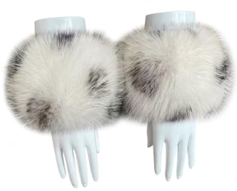 iSpchen Päls fuskpäls manschetter damer handledsvärmare vinter handledsvärmare mjuk fuskpäls handledsvärmare fuskpäls handledsband ring manschetter värmare päls armvärmare för kvinnor damer flickor