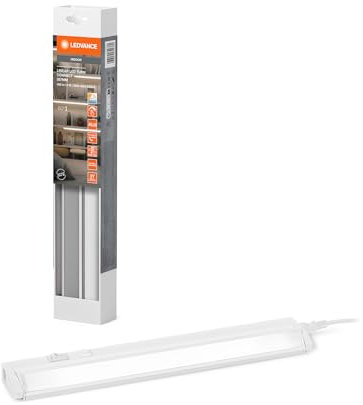 LEDVANCE Linear Turn Connect, luminaria bajo mueble con función de inclinación, 35 cm, 6 W, 380 lm, 3000/4000/6500 K, luz blanca cálido/blanca fría/luz diurna, CCT regulable, aluminio blanco, IP 20