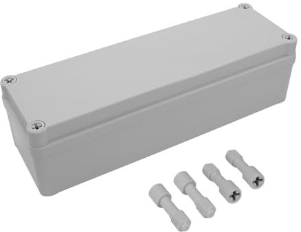 LeMotech IP67 wasserdichte Abzweigdose, ABS-Kunststoff Elektrobox, staubdichtes Gehäuse für Elektronik, Anschlusskästen für DIY-Projekte, Grau, 250 x 80 x 70 mm