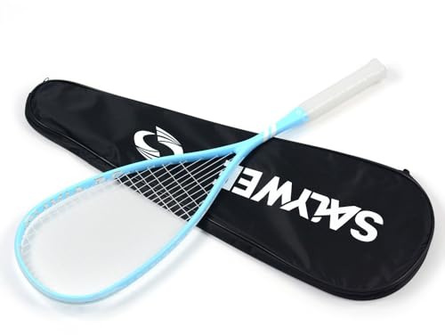 Racchetta da squash Full Carbon con borse per racchette, palestra indoor, sport, per principianti professionisti, allenamento e gioco di racquetball (blu)