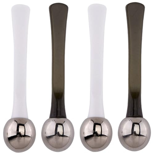 BETOOKY Massaggiatore Occhi in Lega di Zinco 4 Pezzi Cucchiaio per Crema Contorno Occhi e Stick Massaggiante Strumento Compatto per Ridurre Borse e Occhiaie Accessorio Viso Portatile