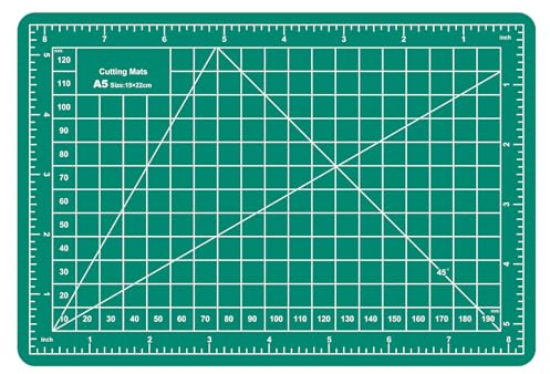 A5 Cutting Mat,8in x 6in Small Self Healing Sewing Mat Rotary Cutting Mat Double Sided Thickened Craft Cutting Board for Hobby Fabric Precision Sewing Modeling Quilting Projects,Green