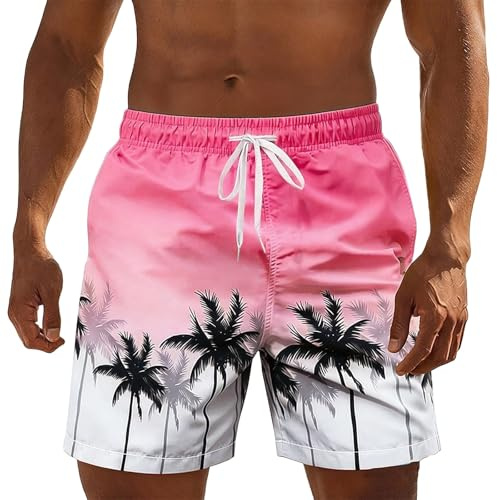 Generisch Bañador para hombre de secado rápido con forro de malla, pantalones cortos largos de playa, transpirables, para jóvenes, voleibol de playa, surf, pantalones cortos urbanos, elegantes