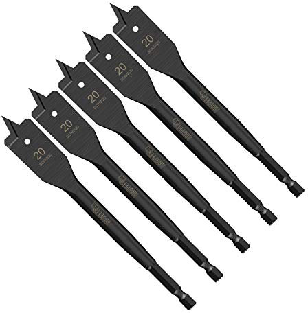 5 x SabreCut SCRIW20_5 20mm x 152mm Impact Rated Flat Wood Spade Bits for Softwood Hardwood Chipboard