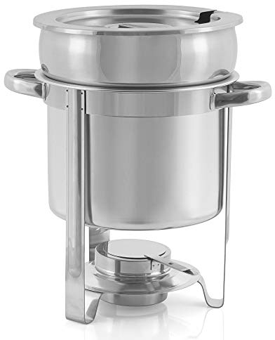 Mahlzeit Olla para Sopa I Chafing Dish Redondo I Baño Maria I Acero Inoxidable I Catering I Buffet I Restaurante I Gastronomía I Fiesta (7 litros)