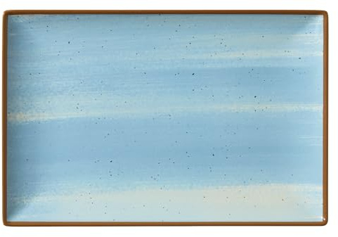 METRO Professional Piatto piano Madleen, ceramica gres, 30 x 20 cm, rettangolare, blu, 6 pezzi