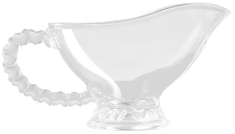 LABRIMP Glass Gravy Sauce Boat for Serving Condiment Bowl Sauce Jug Handle for Coffee Cup Gravy Serving Boat