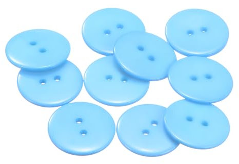 QUARKZMAN 10 Stück Nähknopf 1 (25mm) 2 Löcher Harz Runde Handwerk Ersatzknöpfe für Kleidung DIY Handwerk Dekoration, Blau