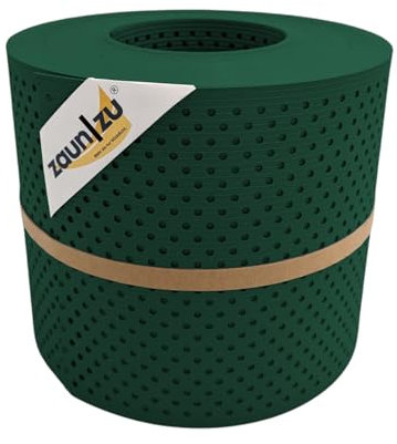 zaun|zu® Rille GELOCHT 15% Muster Sichtschutzstreifen PP für Doppelstabmatten Zaunblende Made in Germany