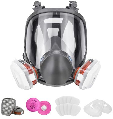 Mascarillas industriales – Mascarilla facial reutilizable purificadora de aire | Industrial 6800 Mascarilla completa con filtros, máscara facial premium con filtración de aire, protección contra el
