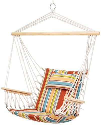 Outsunny Chaise Suspendue Hamac de Voyage 100L x 106H cm Jaune