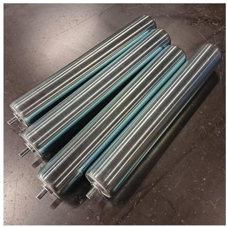 Set of 4 Stainless Steel Conveyor Rollers, 8mm Axle Diameter | Replacement Steel Rollers for Transfer, Roller Stands(Silver-25mm,1000mm)