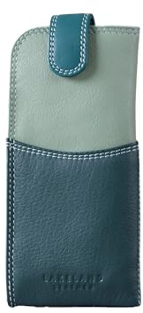 Lakeland Leather Étui pour lunettes et lunettes de soleil – Housse de protection en véritable cuir pour lunettes de lecture, lunettes et lunettes de soleil – Pochette fine et durable, Vert/multicolore