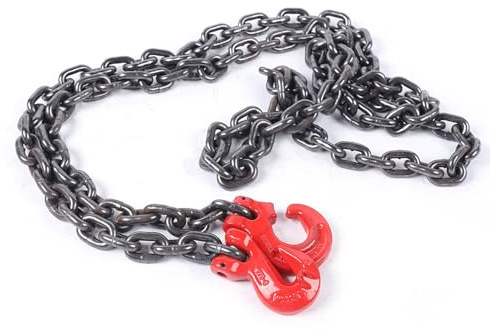 Levkitch 1 sträng krankedja, 5 m 2T kedjehängare anslutningskedja med Ø 8 mm chokerkedja, gaffelhuvudkrok, 0,8 cm legerat stål, kedjetjocklek med hög hållfasthet skogskedja slipkedja (2T, 5 meter, 1