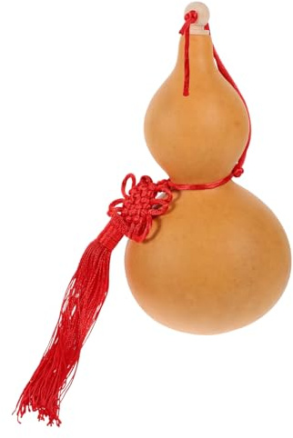 VINTORKY Natural Dried Gourd Figurine Decorative Craft Ornament for Home Decor Elegant Tabletop Gourd Adornment Wooden Cork for Housewarming and Feng Shui Decoration