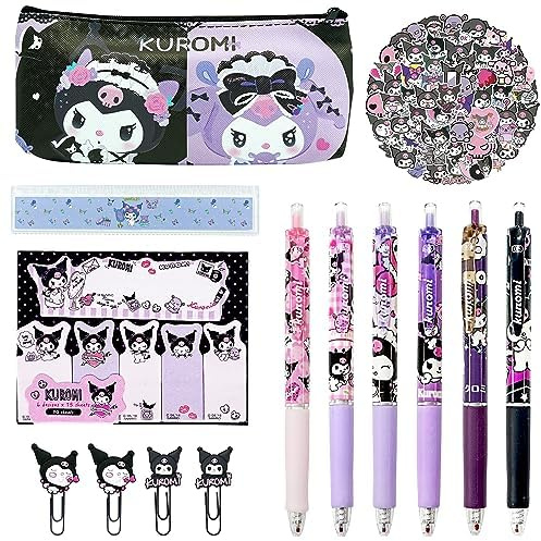 EQCSYDM Schulbedarf Geschenkset, Schreibwaren Set, Bürobedarf, Aufkleber, inklusive Federmäppchen, Kugelschreiber, Lineal, Haftnotiz, Knopf Pins, für Kinder Geschenke