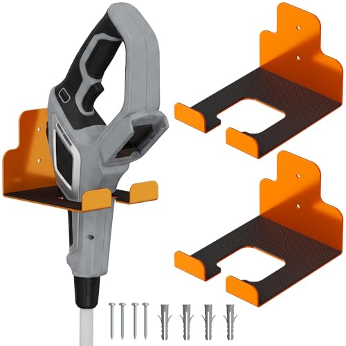 Azevix Weed Eater Hanger, Garage Wall Organizer, Heavy Duty Garden Tool Organizer Wall Mounted for Grass Trimmer, Hedge Trimmer - 2Pack