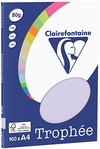 Clairefontaine Trophee Copying Paper (A4, 80g/m², 100 Sheets) A4, 21 x 29.7 cm Violet
