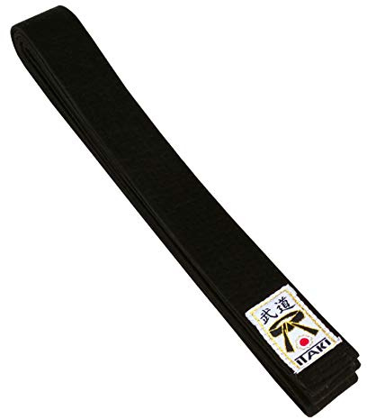 Itaki svart bälte för kampsport - Bomull Cover - för kampsport och kampsport - Judo, Karate, Aikido, Ju Jitsu, Kickboxing, Taekwondo