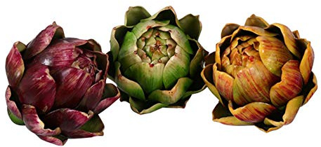 Skyseen 3 verduras artificiales de alcachofa, 10 x 9 cm