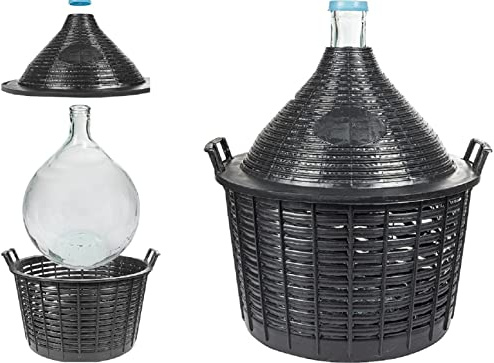 Verre de vin ballon gärballon Ballon dans panier en plastique dans différentes tailles 5–20 L, 5 l