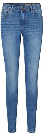 VERO MODA Damen Vmtanya Mr Piping Vi349 Noos Skinny Jeans, Medium Blue Denim, M EU