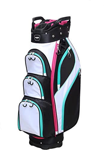 Majek Premium Ladies Black White Teal Pink 80s 1980s Retro Theme Golf Bag