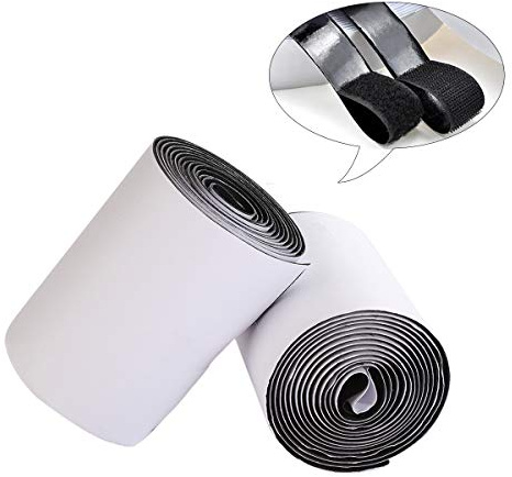 Self Adhesive Hook and Loop Strip Tape 100mm (4 Inch) Wide Black Double Sided Hook and Loop Fastener for Picture and Tools Hanging Pedal Board Fastening 3 Yard