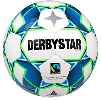 Derbystar Erwachsene Fußball Gamma TT, Weiss blau Gruen, 5, 1153500164