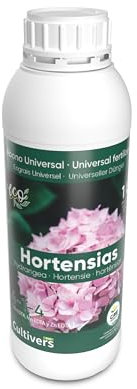 Cultivers CULTIVERS Engrais liquide hortensia organique 1 L Augmentation de la floraison et intensifie la couleur Plantes saines et fortes Engrais 100% naturel