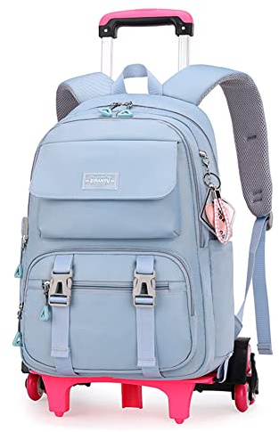 ZHANAO Rolling Backpack Luggage BookBag with Wheels Trolley Bag Wheeled Travel Backpack for Girls & Boys Trolley Bag