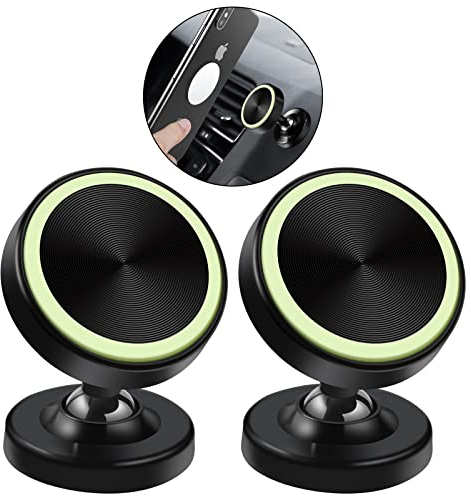 Vinabo Magnet Halterung Auto Handy mit 360°Grad Drehung, Armaturenbrett Handyhalter mit Klebrige Basis, Universal Autozubehör Innenraum für Verschiedene Telefonmodelle, 2 Stücke