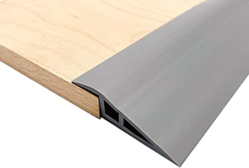 WMLBK Schwellenrampe, Gummi Rollstuhlrampe, Selbstklebende Tür Boden Übergangsleiste, Türleiste Zierleiste Rampe, Tür Boden Schwellenleiste für Türen Teppich Boden Fliesenkante (Grau, 1m), WUKP01851