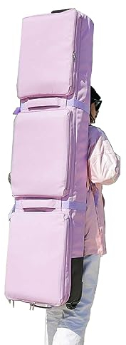HMWOKPOT Rollbare Skitasche Mit Rollen, wasserdichte Snowboardtasche Mit Hoher Kapazität Mit 3 Aufbewahrungstaschen Und Polsterung Für Flugreisen, Passend Für 2 Sätze Ski,165x33cm
