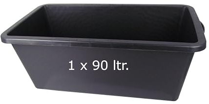 Bandeja para mortero de 65 l Profi-Line, caja para mortero de 65 litros, de plástico flexible resistente, 30,5 x 80 x 40 cm, fabricado en Alemania (1 x 90 l)